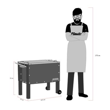 BANDEJA GRILLCORP MARRÓN CAJA CHINA MEDIANA PREMIUM INOXIDABLES 70X40X55 CM - 6