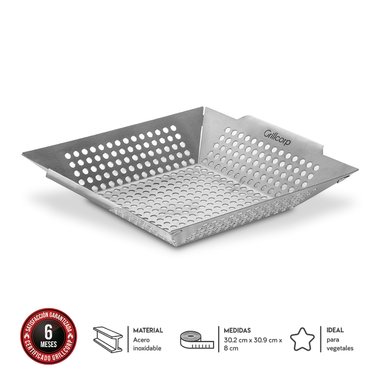 RACK PARRILLERO INOXIDABLE PARA VEGETALES