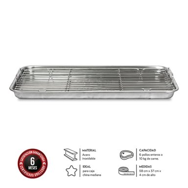 BANDEJA Y REJILLA MEDIANA INOXIDABLE PARA HORNO