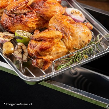 CAJA CHINA GRILLCORP MARRÓN MEDIANA PREMIUM + PARRILLA SISTEMA LEVANTE NIQUEL/INOX 70X40X55 CM - 8