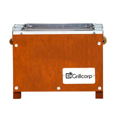 CAJA CHINA GRILLCORP CAOBA MINI GALVANIZADA + PARRILLA VARILLAS NIQUELADAS 40X30X30 - 3
