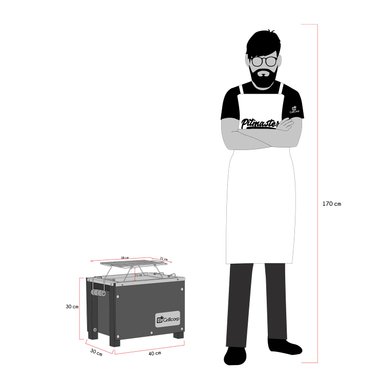 CAJA CHINA GRILLCORP CAOBA MINI GALVANIZADA + PARRILLA VARILLAS NIQUELADAS 40X30X30 - 6