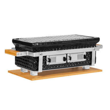 PARRILLA CERÁMICA RECTANGULAR DE MESA HIBACHI NEGRO