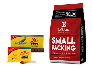 CAJA CHINA GRILLCORP 2014054 CAOBA JUNIOR + VARILLAS INOXIDABLES + CARBON + PACK INTI - 5