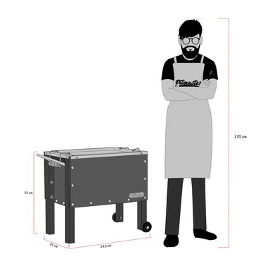 CAJA CHINA GRILLCORP 2014115 CAOBA MEDIANA + PARRILLA VARILLAS INOXIDABLES - 6