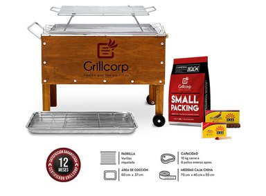 CAJA CHINA GRILLCORP 2014122 CAOBA MEDIANA PREMIUM + PARR VARILLAS INOXIDABLES + CARBON + PACK INTI