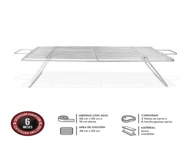 PARRILLA GRILLCORP PLATEADO JUNIOR VARILLAS INOXIDABLES