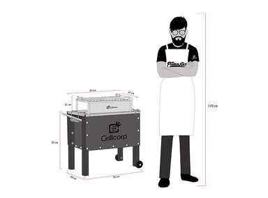 CAJA CHINA GRILLCORP 401116 NEGRO MEDIANA INOXIDABLE BLACK PARRILLA LEVANTE - 6
