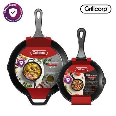 SARTENES GRILLCORP HF ESMALTADO N°16.5 + N°25 - 1