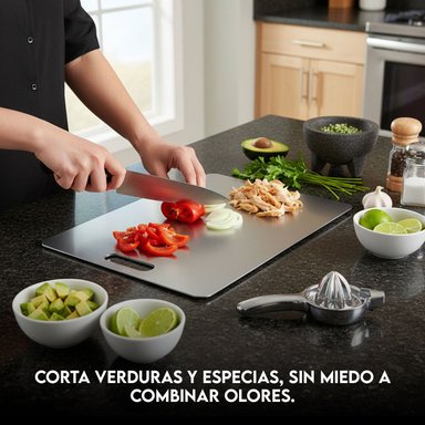 TABLA MEDIANA DE ACERO INOXIDABLE 45X30CM AISI 316 GRADO QUIRURGICO - 4