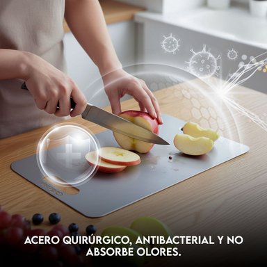 TABLA MEDIANA DE ACERO INOXIDABLE 45X30CM AISI 316 GRADO QUIRURGICO - 5
