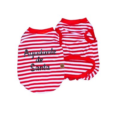 POLERA ALGODÓN PERRO Y GATO LETIF PET SHOP AYUDANTE SANTA TALLA 3