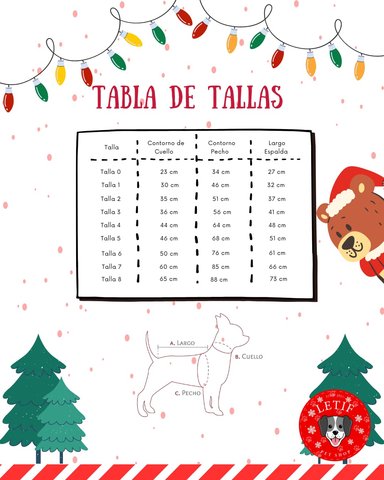 POLERA ALGODÓN PERRO Y GATO LETIF PET SHOP MERRY CHRISTMAS TALLA 4 - 4