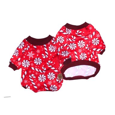 POLERA ALGODÓN PERRO Y GATO LETIF PET SHOP CANDY XMAS TALLA 3
