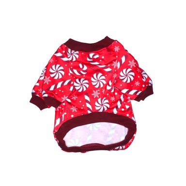 POLERA ALGODÓN PERRO Y GATO LETIF PET SHOP CANDY XMAS TALLA 1 - 3