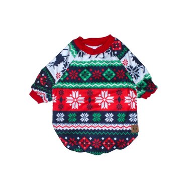 POLERA ALGODÓN PERRO Y GATO LETIF PET SHOP MERRY CHRISTMAS TALLA 6