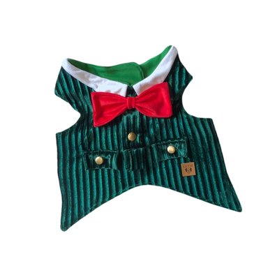 TRAJE TERCIOPELO PERRO Y GATO DUENDECITO TALLA 3 LETIF PET SHOP