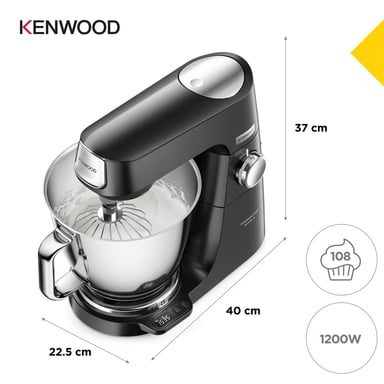 BATIDORA KENWOOD TITANIUM CHEF BAKER XL KVL85.004BK DUOBOWL BLACK - 2