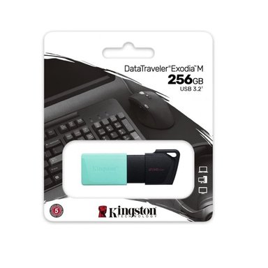 MEMORIA KINGSTON 256GB USB EXODIA M TURQUESA - 1