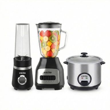 LICUADORA BL-600 + MINI LICUADORA SHAKE TO GO + OLLA ARROCERA POM-1K II