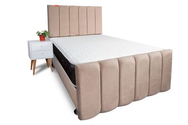 DORMITORIO COLCHONES PEREZOSO ELEGANT 2 PLAZAS + CABECERA + VELADOR + ALMOHADAS