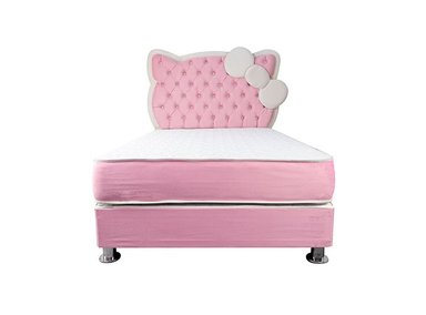 DORMITORIO COLCHONES PEREZOSO KATTY 2 PLAZAS + CABECERA TAPIZADA + ALMOHADAS