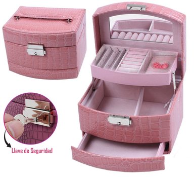 ORGANIZADO DE JOYAS IMREHUA MULTICOLOR 3 NIVELES GRANDE CON LLAVE