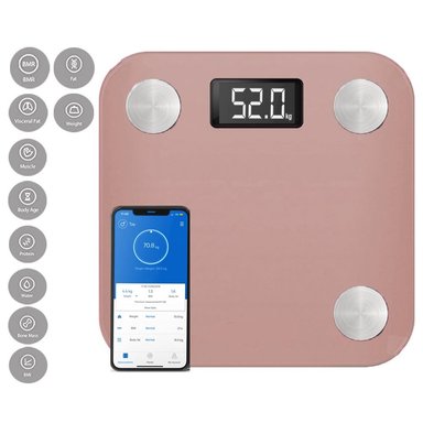 BALANZA PERSONAL SCALE DIGITAL INTELIGENTE 12 LECTURAS GUINDA 180 KG