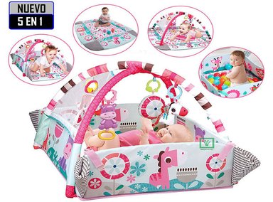 GIMNASIO IDEAL CON PELOTAS ROSA