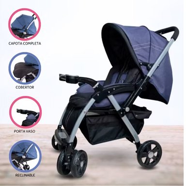 COCHE CUNA EBABY ROSSI AZUL
