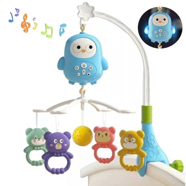 MOVIL PARA CUNA AVES CON LUCES Y SONIDOS 368-20 CELESTE