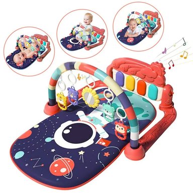 GIMNASIO DE BEBE CON PIANO MUSICAL ASTRONAUTA 668-216 ROJO