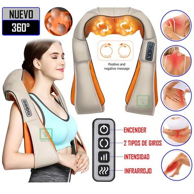 MASAJEADOR SHIATSU CUELLO ESPALDA CUERPO INFRARROJO