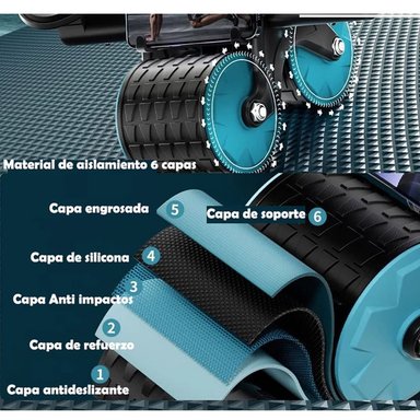 RUEDA SMART ABDOMINALES FORTALECE TU ABDOMEN CELESTE - 5