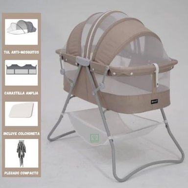 CUNA PORTÁTIL PLEGABLE PARA BEBÉ »DOLLY» BEIGE