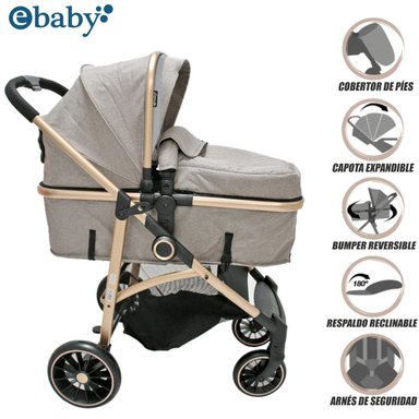 COCHE DEPORTIVO MOISÉS EBABY «CARRI DELUXE» BEIGE