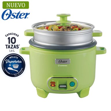 OLLA ARROCERA OSTER 1.8L 3 EN 1 FUNCIÓN DE SOFRITO VAPORERA VERDE CKSTRC10DFGRN