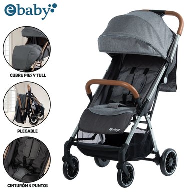 COCHE MALETA PARA BEBÉ «SOFI» DE FÁCIL PLEGADO DARK GREY
