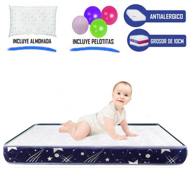 COLCHÓN DE BEBE PARA CUNAS PACK AND PLAY DE 4 AZUL