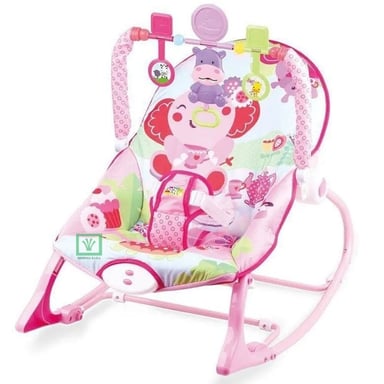 SILLA MECEDORA MUSICAL CON VIBRADOR ELEFANTE ROSADO - 2