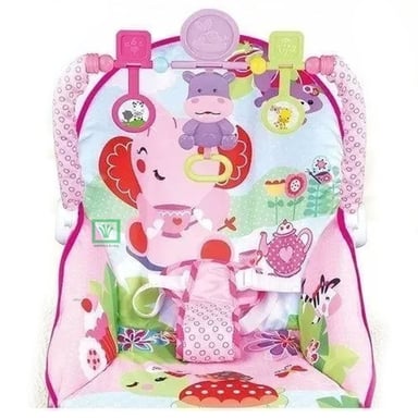 SILLA MECEDORA MUSICAL CON VIBRADOR ELEFANTE ROSADO - 3