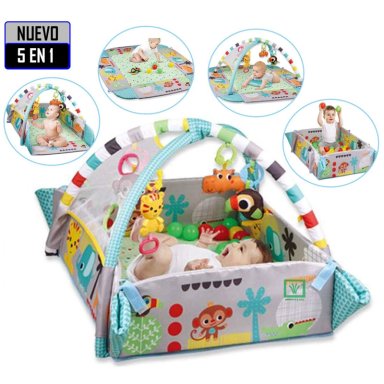 GIMNASIO MUSICAL 5 EN 1 CON PELOTAS CELESTE