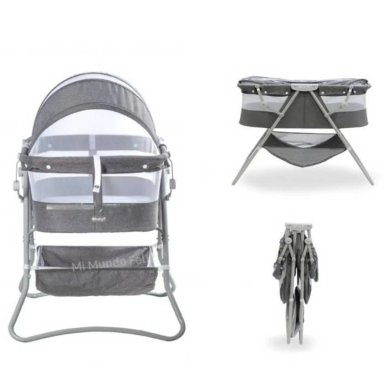CUNA PORTÁTIL PLEGABLE PARA BEBÉ »DOLLY» GREY - 3