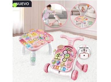 ANDADOR IDEAL BABY & KIDS Y MESA ACTIVIDADES PARA BEBÉS 2 EN 1 ROSADO
