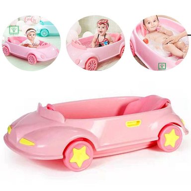 BAÑERA TINA DE BAÑO CARRITO ROSADO PLEGABLE