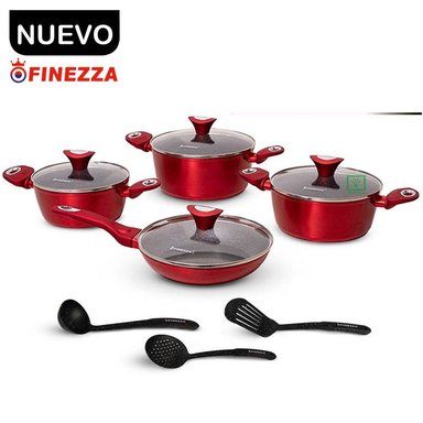 SET OLLAS FINEZZA FZ-X1722M ROJO ANTIADHERENTE ULTRA GRANITO