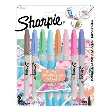 PACK MARCADORES SHARPIE S2102521 8 UNIDADES PUNTA FINA PASTEL