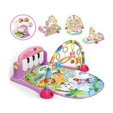 GIMNASIO MULTIFUNCIÓN CON PIANO 3 EN 1 ROSADO