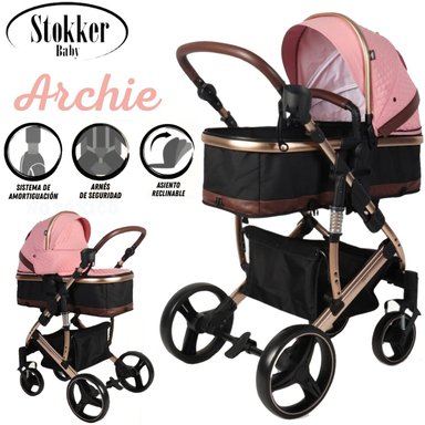 COCHE CUNA STOKKER BABY SB-109 ROSADO MOISÉS LUJO ARCHIE