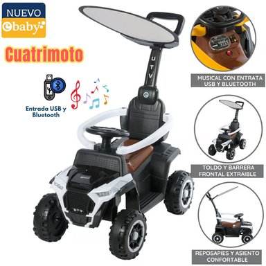 CUATRIMOTO EBABY EB351 BLANCO MUSICAL CON LUCES Y SOMBRILLA